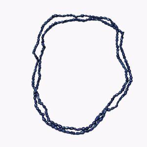 Boho Long Blue Beaded Stone Statement Necklace Classic Fashion Jewelry Women